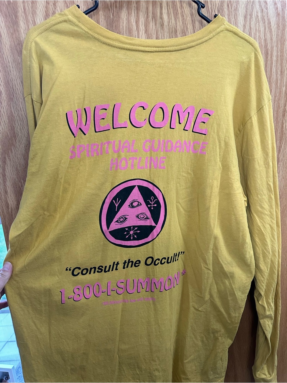 Welcome Brand Mustard Yellow Graphic Tee - Bold Pink Print